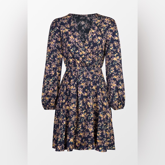 Cupshe Alison Ditsy Floral Peasant Sleeve Mini Dress - Picture 2 of 11